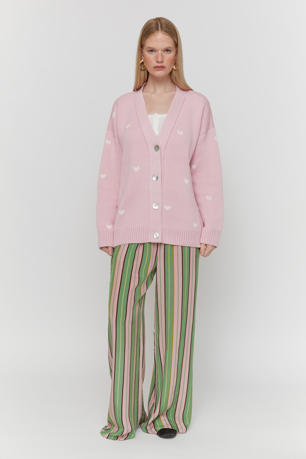 Рожевий Жакардовий Кардиган