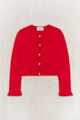Red Ruffle Cardigan