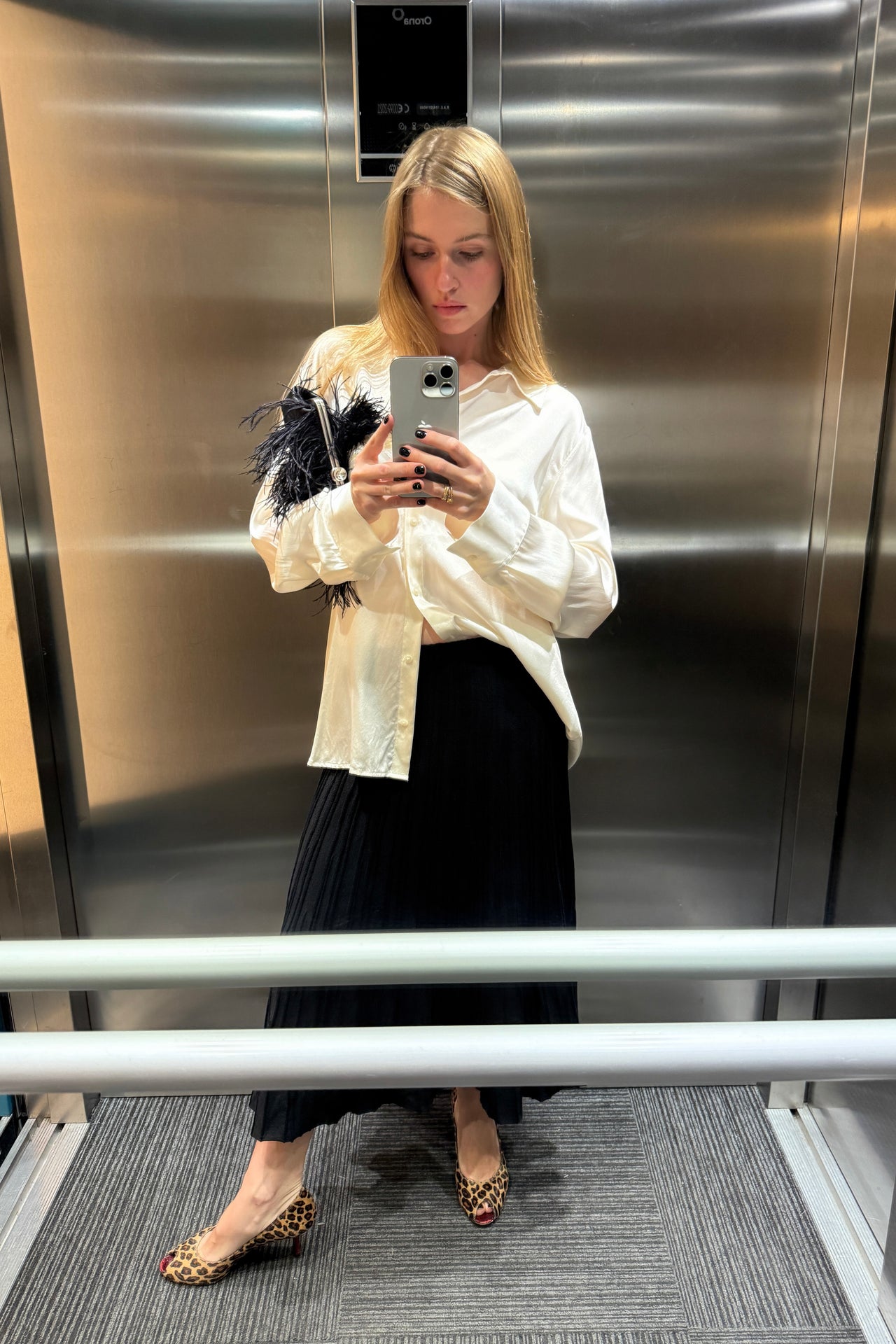Black Vivienne Midi Skirt