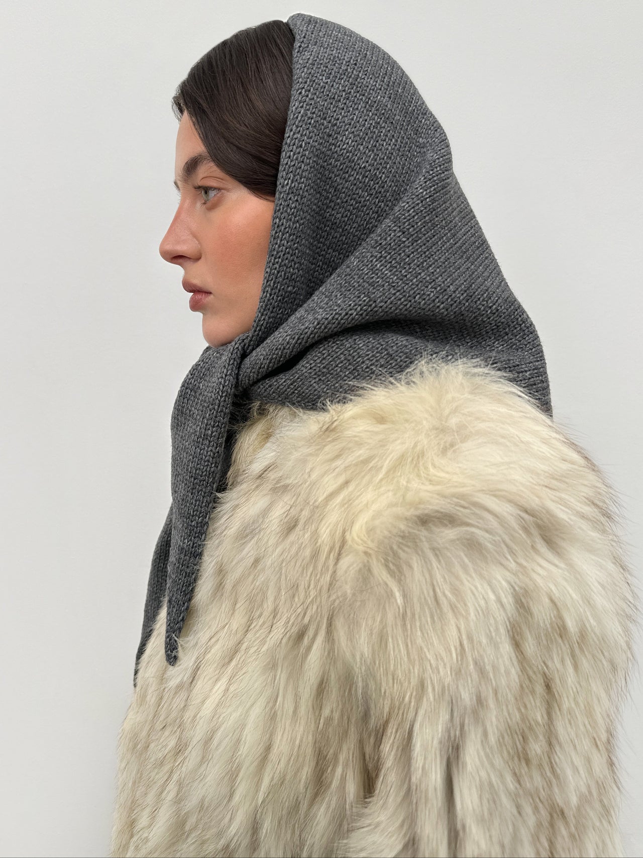 Charcoal Merino Triangle Scarf