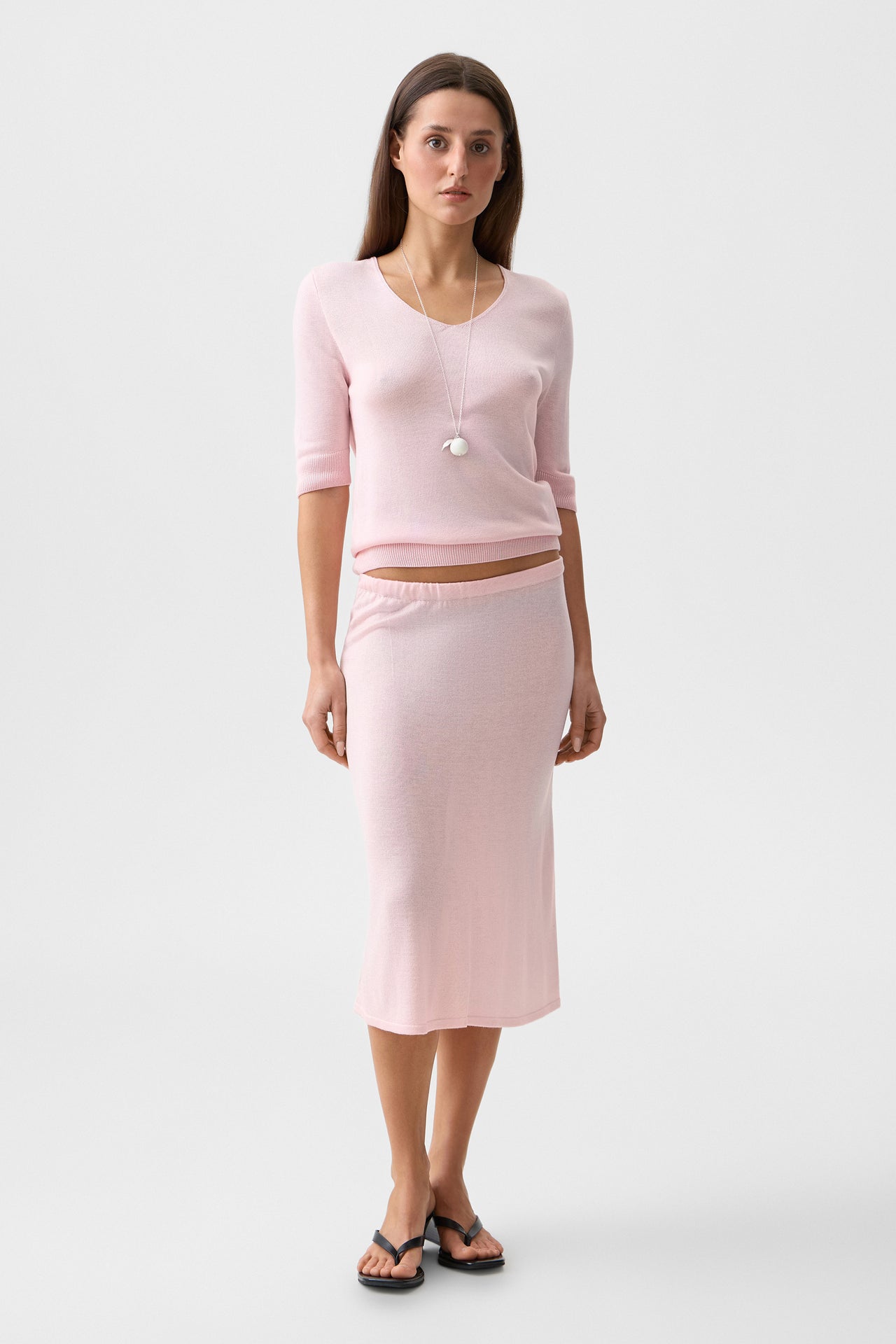 Pink Alba Midi Skirt