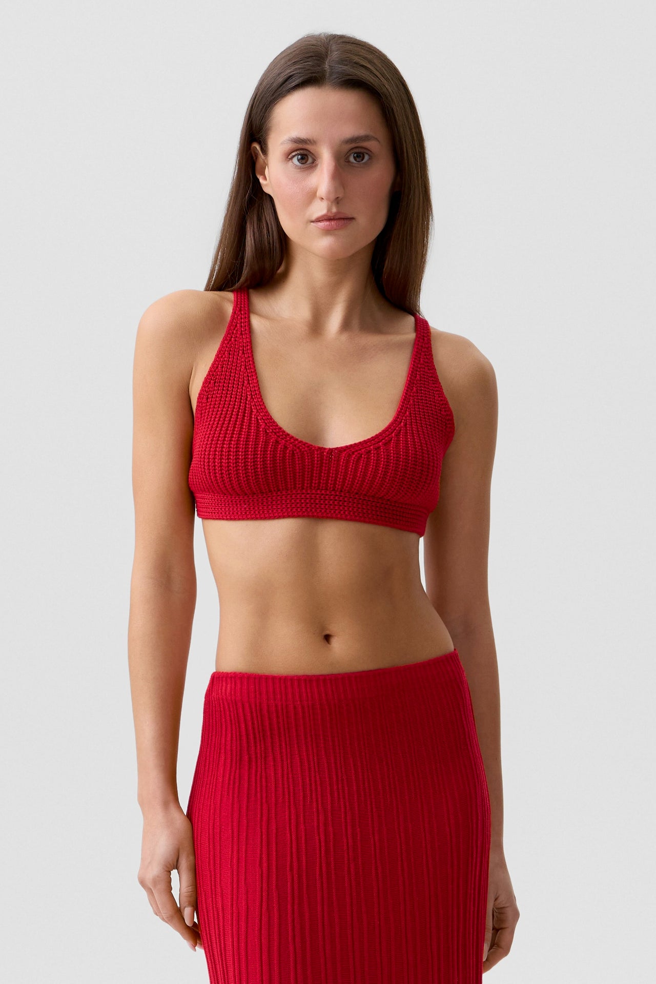 Red Isola Tie Top